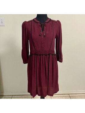 Maeve Dress Women’s Size XS Maroon Galvan Boho Dress